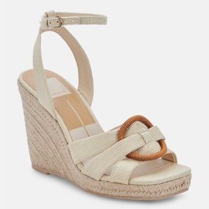 New Dolce Vita “Maze” raffia linen wedge sandal size 7